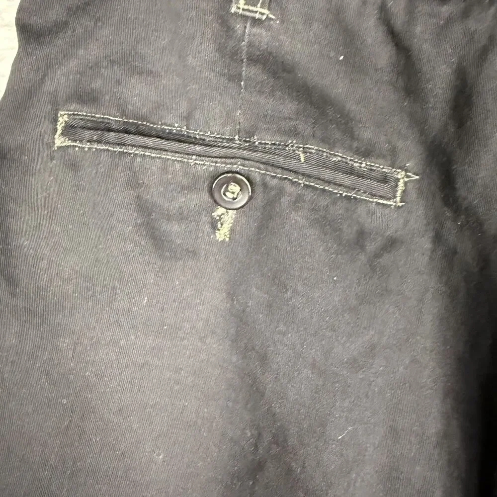 Vtg 70s Permanent Press Shorts Mens 30 (28) Chino 2 Toned Black Ykk Zip READ